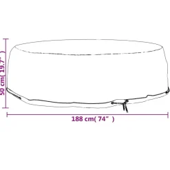 vidaXL Accesorios Para Muebles De Jardín-Funda para muebles de jardín 8 ojales redonda Ø188x50 cm