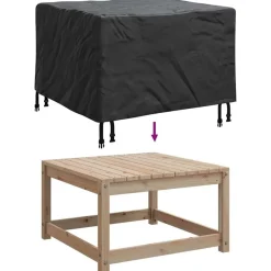 vidaXL Accesorios Para Muebles De Jardín-Funda para muebles Negro 60 x 60 x 45 cm Tela Oxford 210D