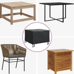 vidaXL Funda para muebles Negro 60 x 60 x 45 cm Tela Oxford 420D Online