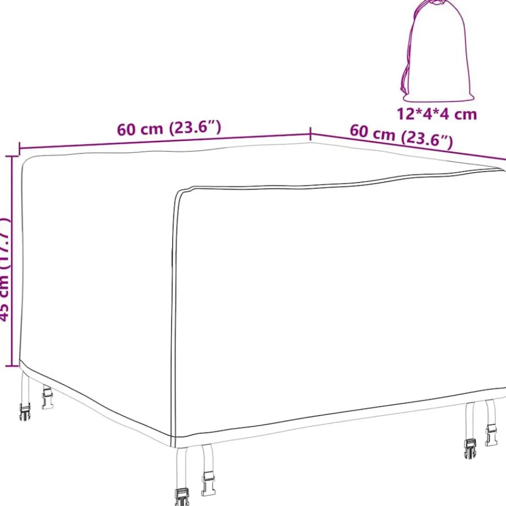 vidaXL Funda para muebles Negro 60 x 60 x 45 cm Tela Oxford 420D Online