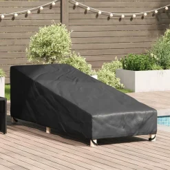 vidaXL Funda para muebles de exterior Negro 195 x 76 x 82 cm Outlet