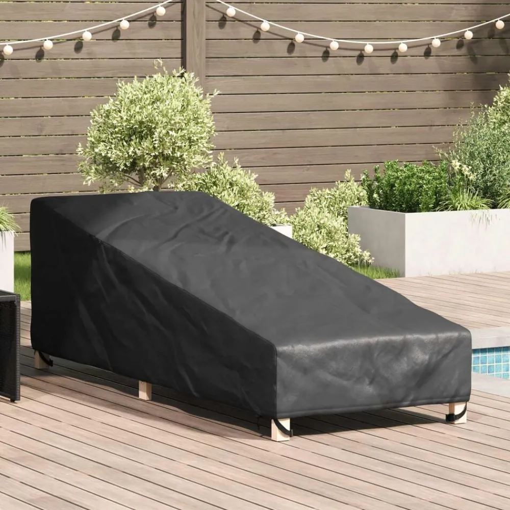 vidaXL Funda para muebles de exterior Negro 195 x 76 x 82 cm Outlet