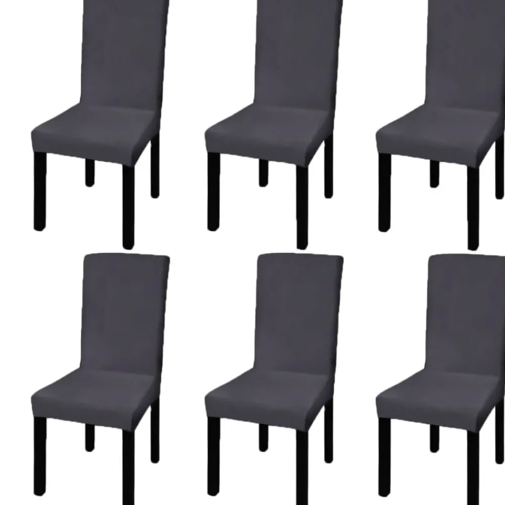 vidaXL Decoración-Funda para silla elástica recta 6 unidades gris