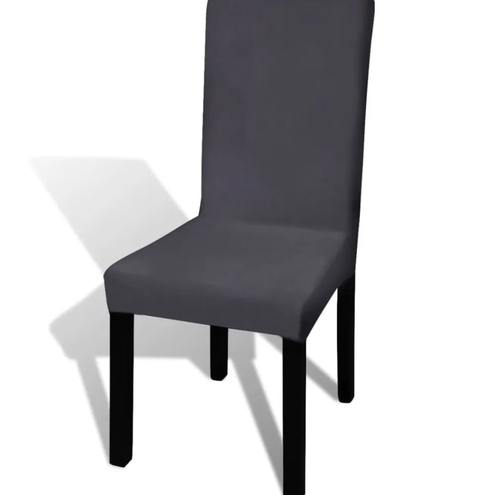 vidaXL Decoración-Funda para silla elástica recta 6 unidades gris