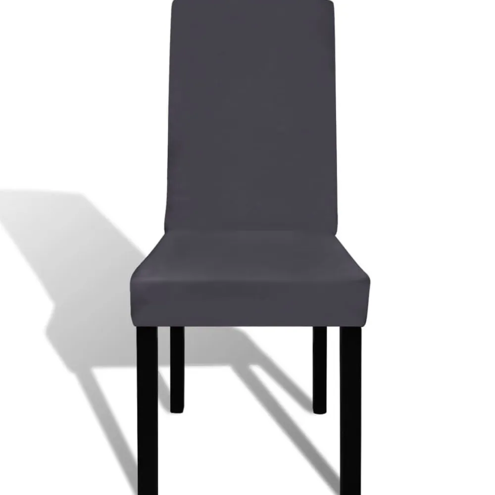 vidaXL Decoración-Funda para silla elástica recta 6 unidades gris