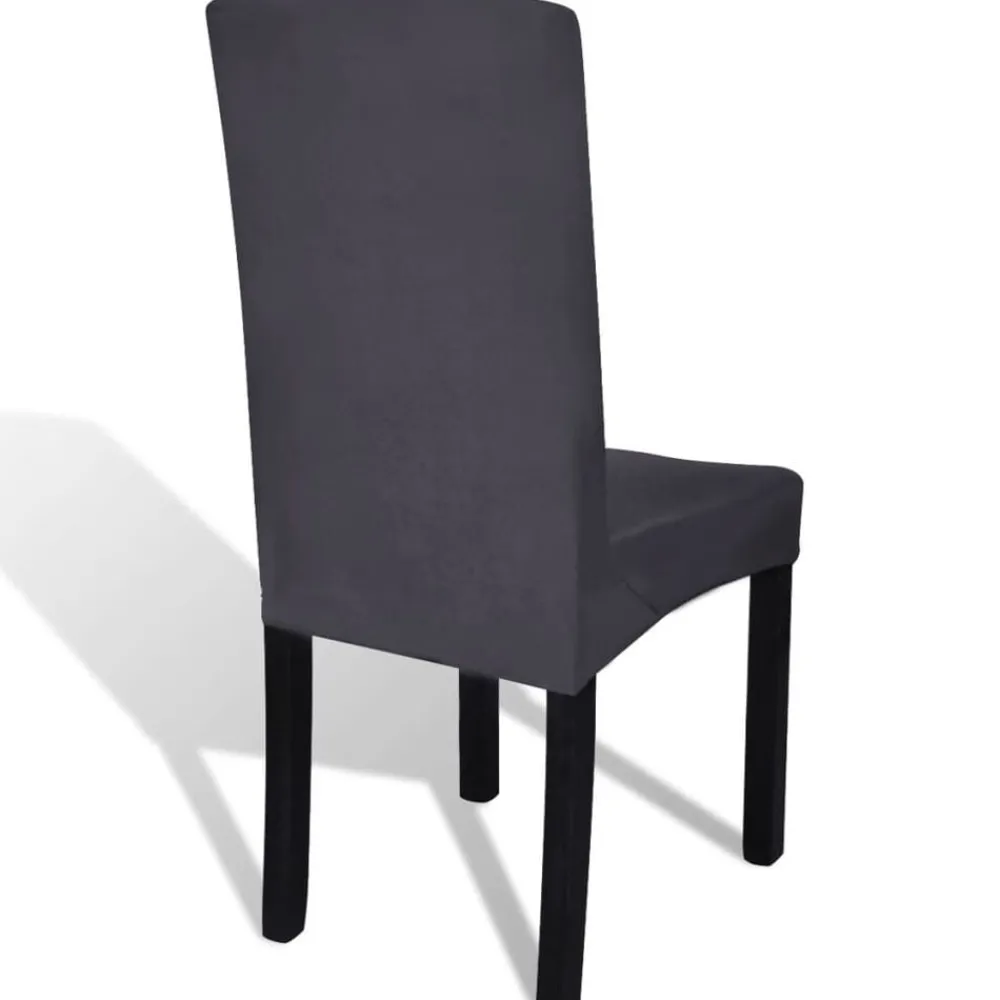 vidaXL Decoración-Funda para silla elástica recta 6 unidades gris