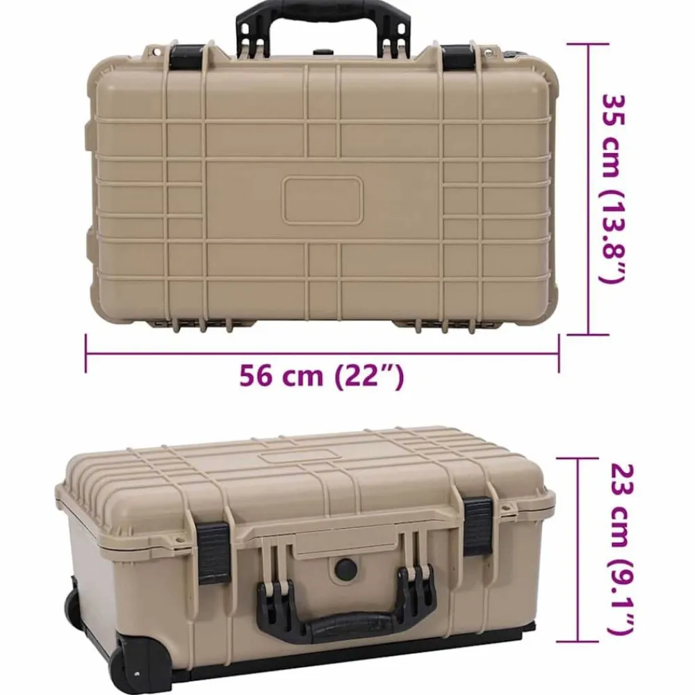 vidaXL Cámaras Y Objetivos-Funda rígida de equipaje Arena 56 x 35 x 23 cm