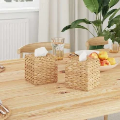 vidaXL Accesorios Para El Baño-Fundas para Cajas de Tejido 2 pcs Jacinto de agua Natural