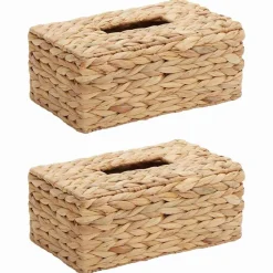 vidaXL Accesorios Para El Baño-Fundas para Cajas de Tejido 2 pcs Jacinto de agua Natural