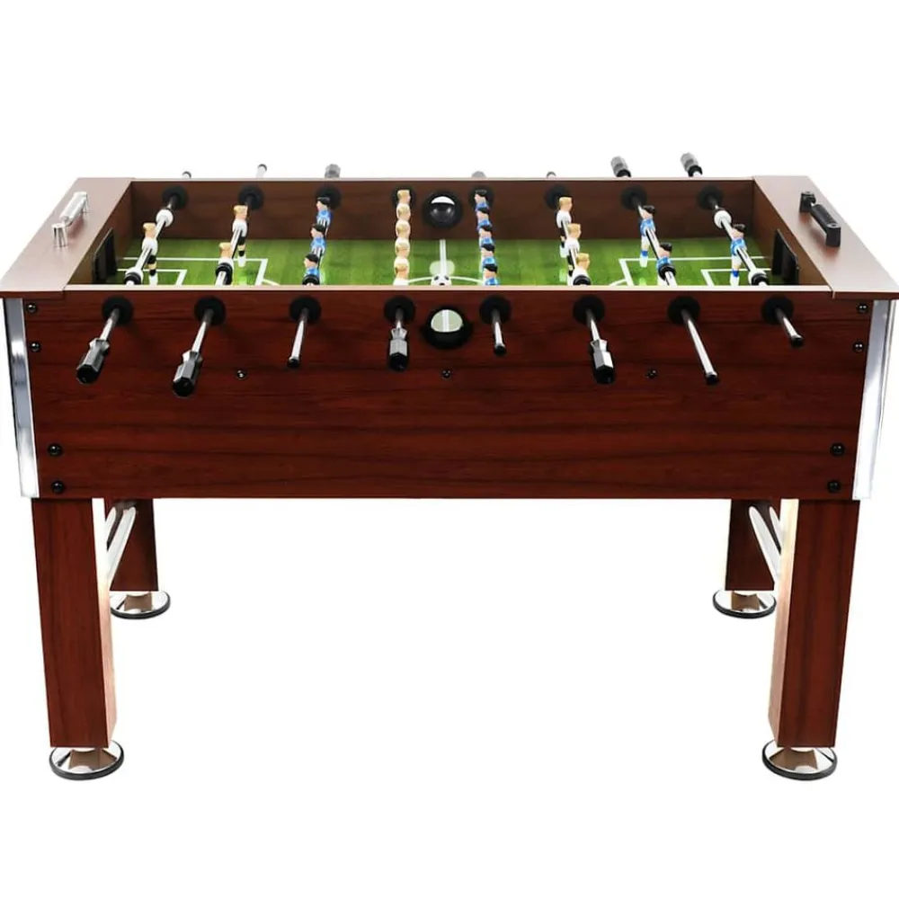 vidaXL Futbolín de acero 60 kg marrón 140x74,5x87,5 cm Marrón