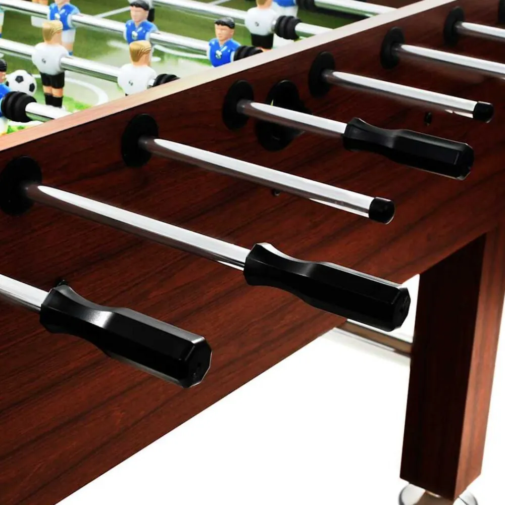 vidaXL Futbolín de acero 60 kg marrón 140x74,5x87,5 cm Marrón