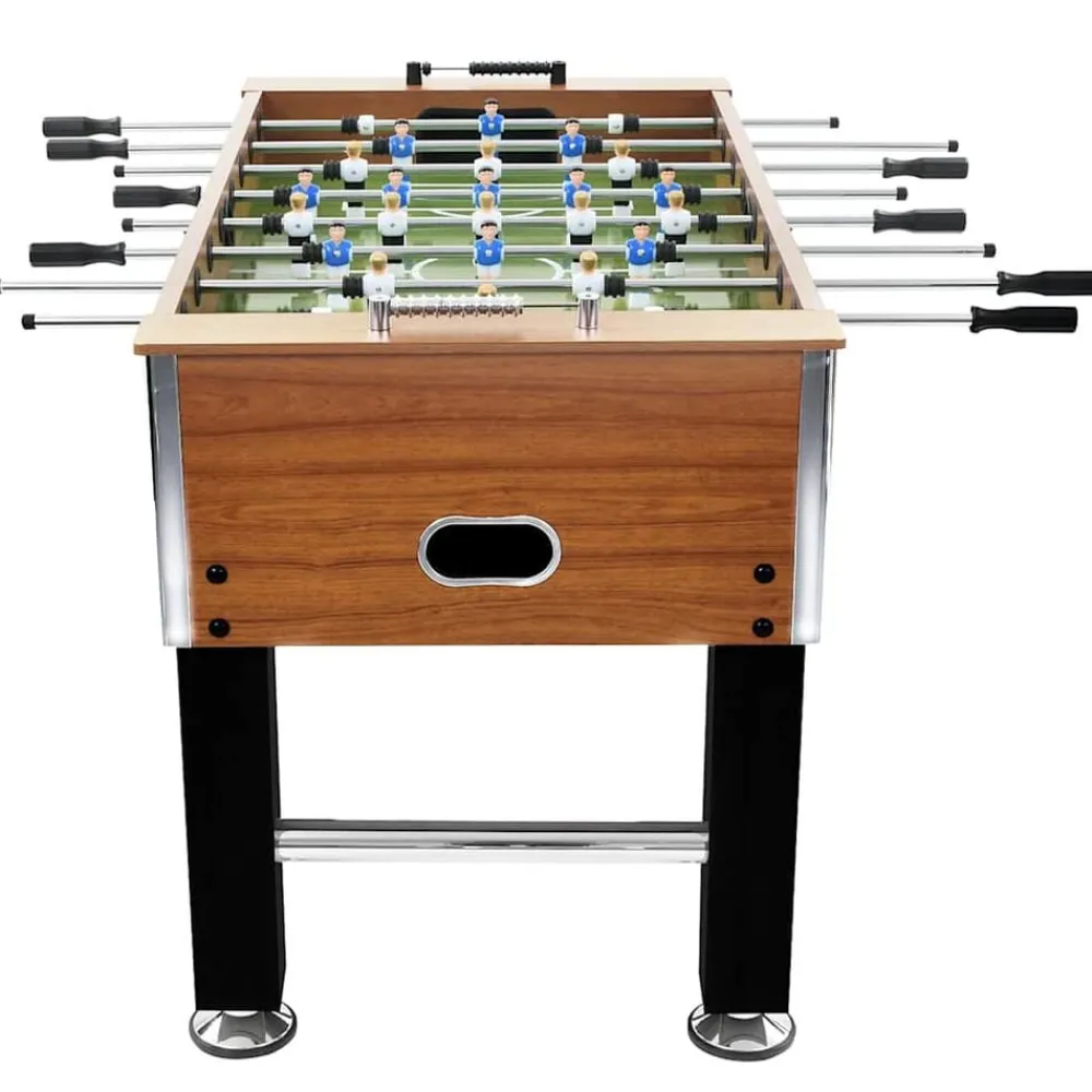vidaXL Futbolín de acero marrón claro y negro 60 kg 140x74,5x87,5 cm Marrón claro Discount