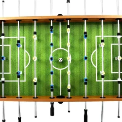 vidaXL Futbolín de acero marrón claro y negro 60 kg 140x74,5x87,5 cm Marrón claro Discount
