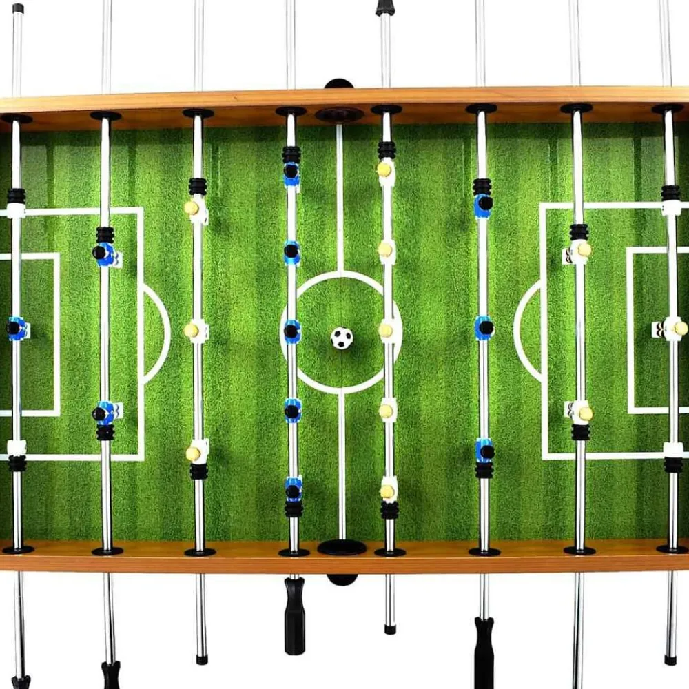 vidaXL Futbolín de acero marrón claro y negro 60 kg 140x74,5x87,5 cm Marrón claro Discount