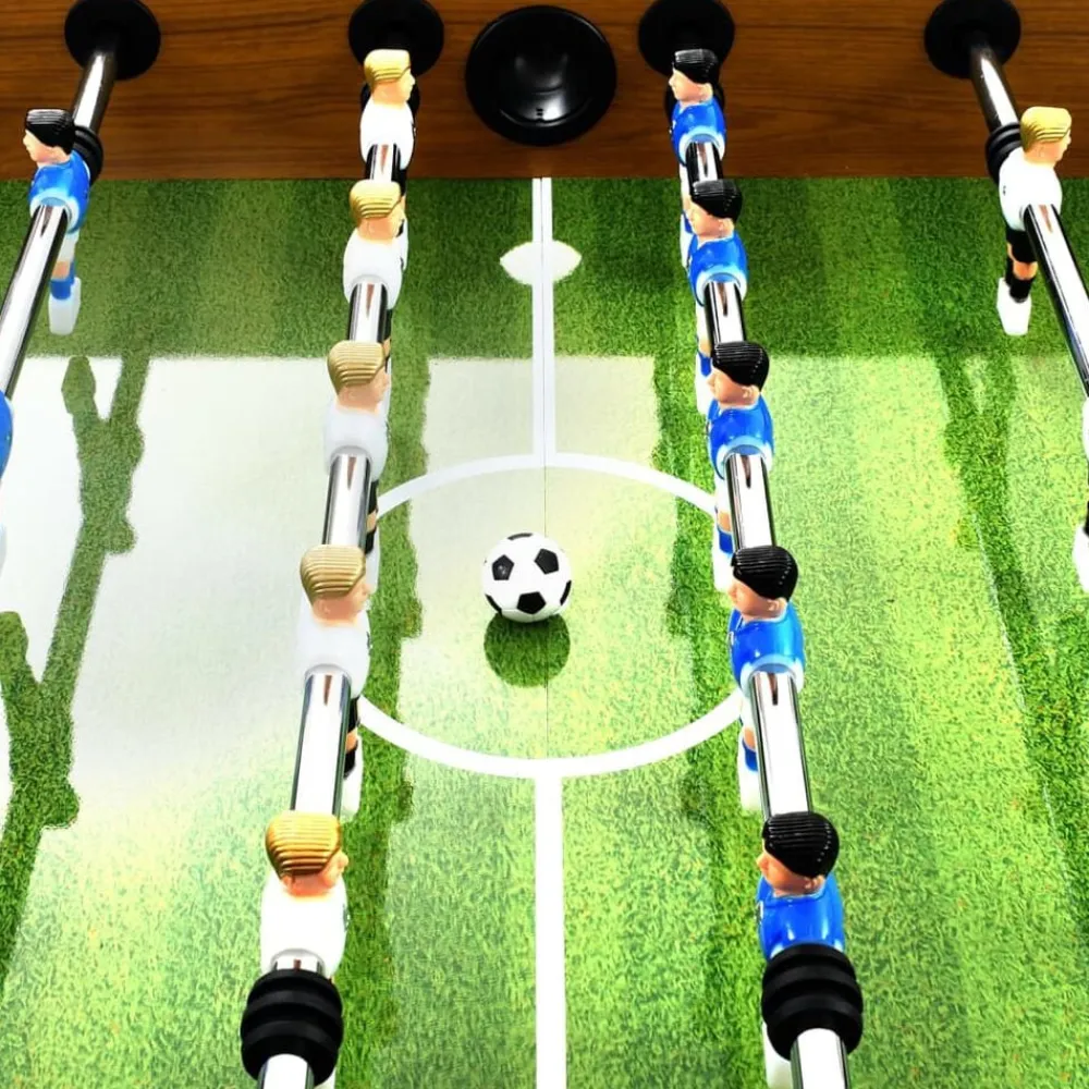 vidaXL Futbolín de acero marrón claro y negro 60 kg 140x74,5x87,5 cm Marrón claro Discount