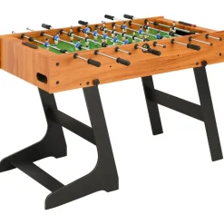 vidaXL Juegos De Interior-Futbolín plegable marrón claro 121x61x80 cm
