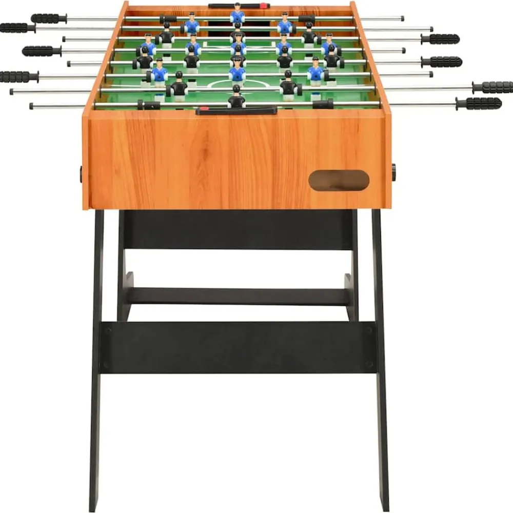 vidaXL Juegos De Interior-Futbolín plegable marrón claro 121x61x80 cm