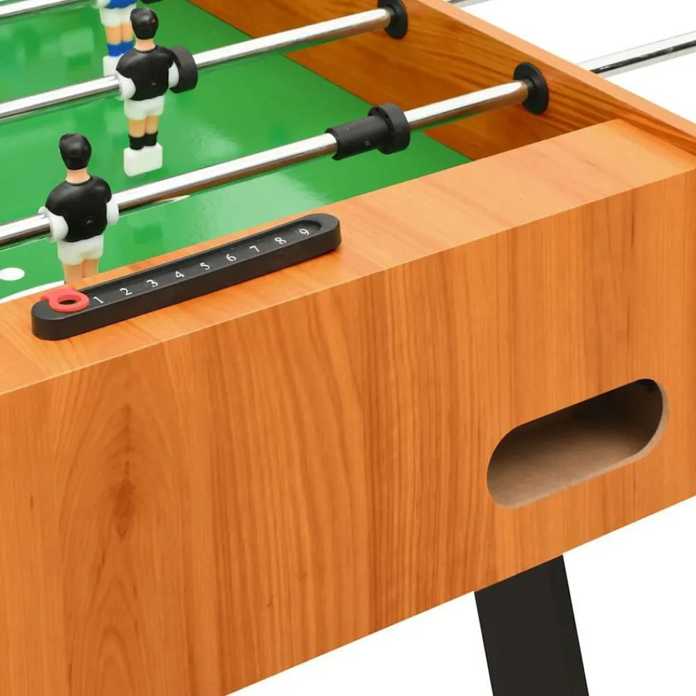 vidaXL Juegos De Interior-Futbolín plegable marrón claro 121x61x80 cm