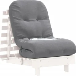 vidaXL Futones-Futón sofá cama con colchón madera maciza 60x206x11 cm