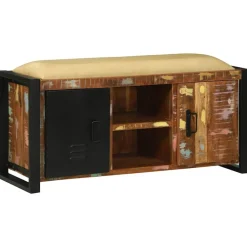 vidaXL Bancos-Gabinete de banco Multicolor Madera maciza recuperada