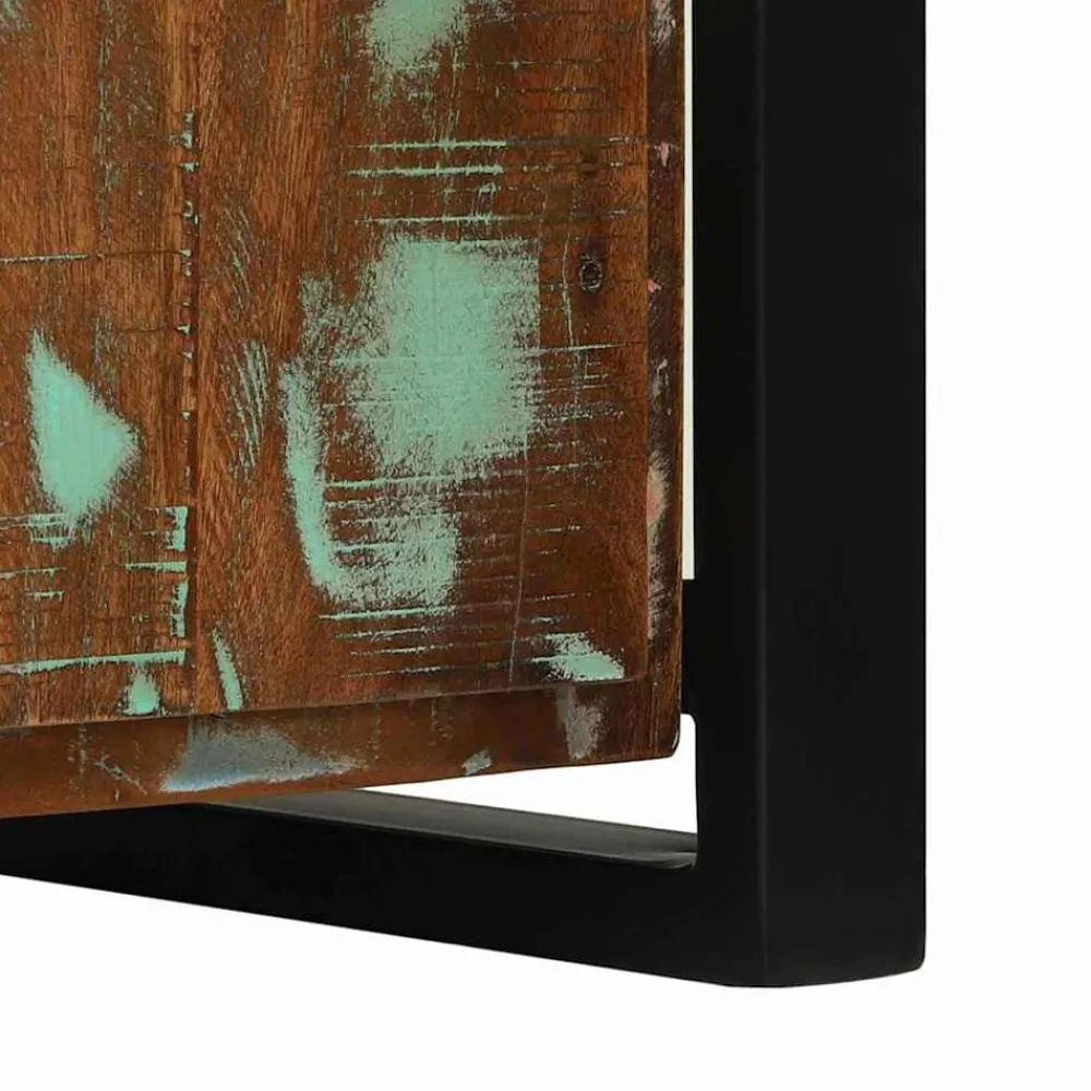 vidaXL Bancos-Gabinete de banco Multicolor Madera maciza recuperada