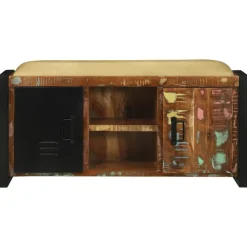 vidaXL Bancos-Gabinete de banco Multicolor Madera maciza recuperada