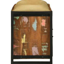 vidaXL Bancos-Gabinete de banco Multicolor Madera maciza recuperada
