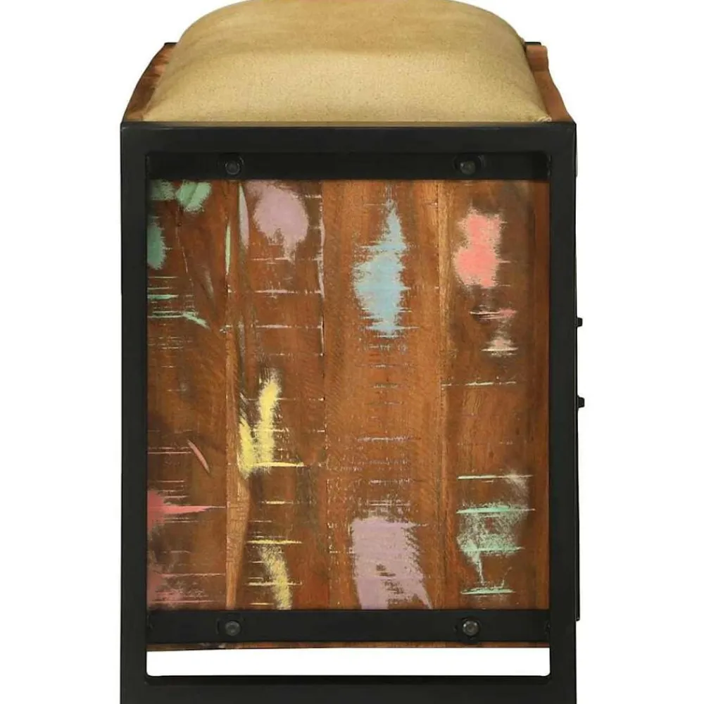 vidaXL Bancos-Gabinete de banco Multicolor Madera maciza recuperada