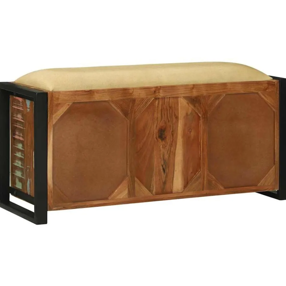 vidaXL Bancos-Gabinete de banco Multicolor Madera maciza recuperada