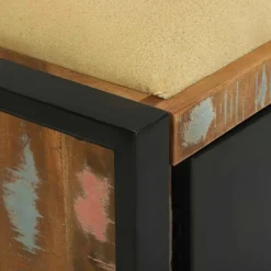 vidaXL Bancos-Gabinete de banco Multicolor Madera maciza recuperada