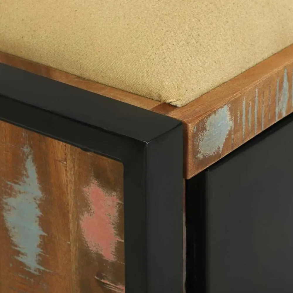 vidaXL Bancos-Gabinete de banco Multicolor Madera maciza recuperada