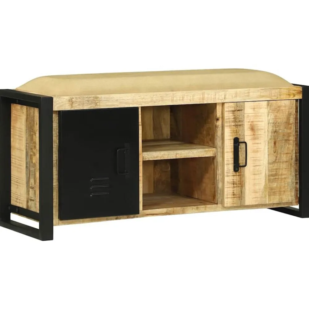 vidaXL Bancos-Gabinete de banco Marrón Madera maciza de Mango