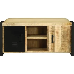 vidaXL Bancos-Gabinete de banco Marrón Madera maciza de Mango