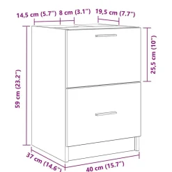 vidaXL Gabinete de Baño con cajón Roble artesanal 40 x 37 x 59 cm Roble artisan Outlet