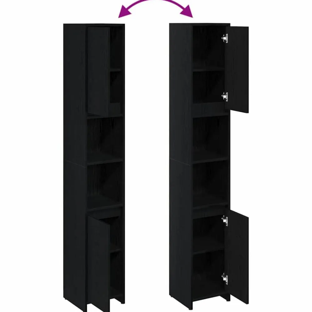 vidaXL Conjuntos De Muebles-Gabinete de Baño con puerta 30 x 30 x 183,5 cm
