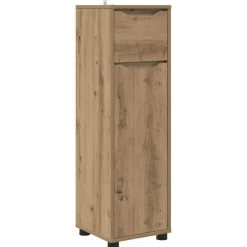 vidaXL Armarios Y Almacenamiento-Gabinete de Baño con cajón Roble artesanal 30,5 x 30 x 101 cm