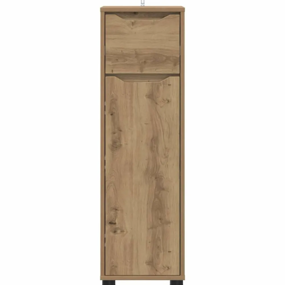 vidaXL Armarios Y Almacenamiento-Gabinete de Baño con cajón Roble artesanal 30,5 x 30 x 101 cm