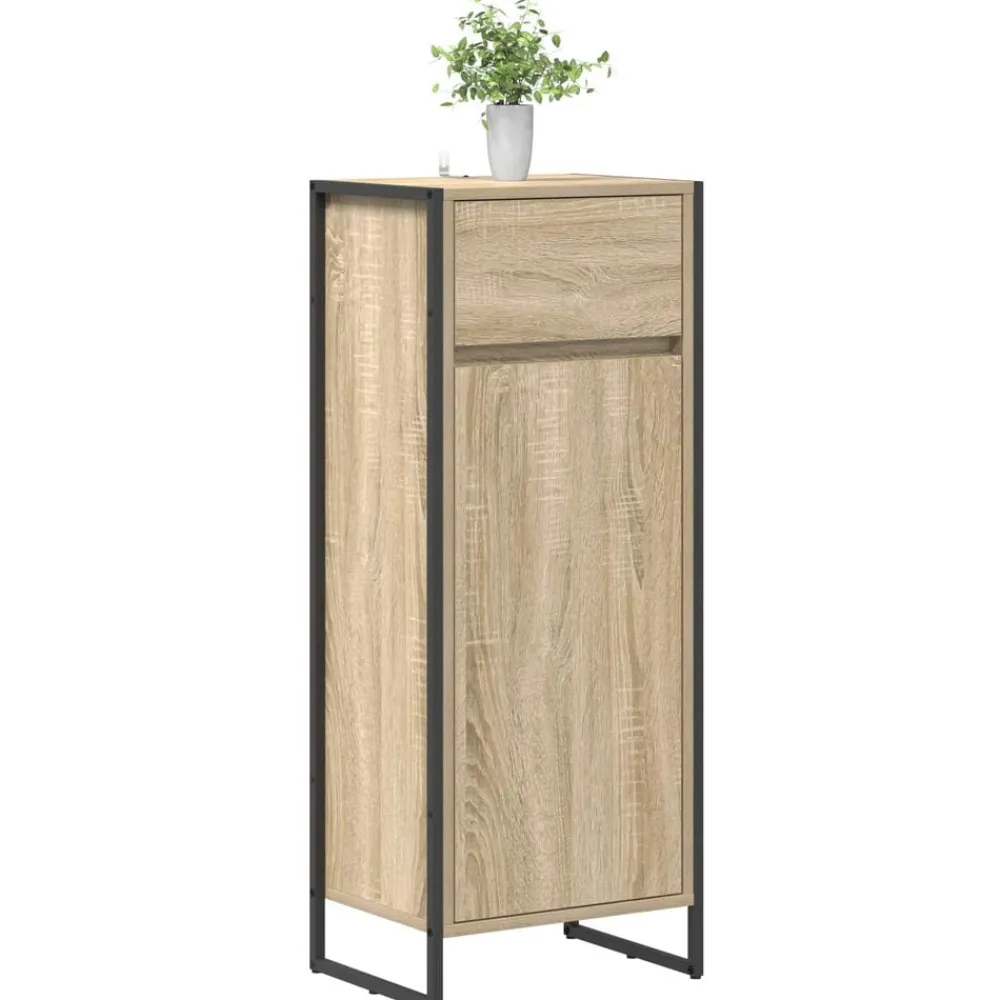 vidaXL Gabinete de Baño Sonoma 40 x 30 x 100 cm Madera contrachapada Roble Sonoma Discount