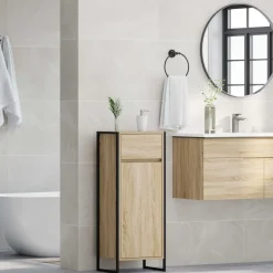 vidaXL Gabinete de Baño Sonoma 40 x 30 x 100 cm Madera contrachapada Roble Sonoma Discount