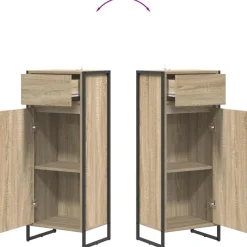 vidaXL Gabinete de Baño Sonoma 40 x 30 x 100 cm Madera contrachapada Roble Sonoma Discount