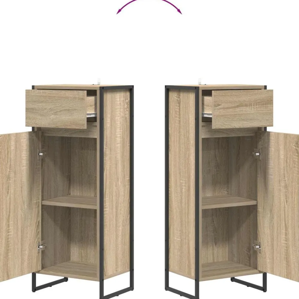 vidaXL Gabinete de Baño Sonoma 40 x 30 x 100 cm Madera contrachapada Roble Sonoma Discount