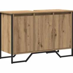 vidaXL Conjuntos De Muebles|Armarios Y Almacenamiento-Gabinete de Lavabo para Baño Roble artesanal 91 x 35 x 60 cm