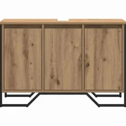 vidaXL Conjuntos De Muebles|Armarios Y Almacenamiento-Gabinete de Lavabo para Baño Roble artesanal 91 x 35 x 60 cm