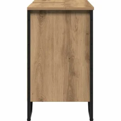 vidaXL Conjuntos De Muebles|Armarios Y Almacenamiento-Gabinete de Lavabo para Baño Roble artesanal 91 x 35 x 60 cm