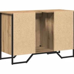 vidaXL Conjuntos De Muebles|Armarios Y Almacenamiento-Gabinete de Lavabo para Baño Roble artesanal 91 x 35 x 60 cm