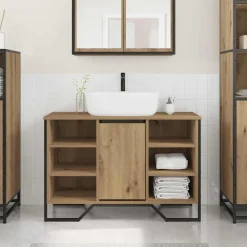 vidaXL Gabinete de Lavabo para Baño Roble artesanal 91 x 35 x 60 cm Roble artisan Sale