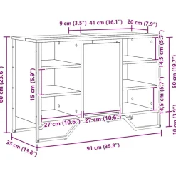 vidaXL Gabinete de Lavabo para Baño Roble artesanal 91 x 35 x 60 cm Roble artisan Sale
