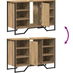 vidaXL Gabinete de Lavabo para Baño Roble artesanal 91 x 35 x 60 cm Roble artisan Sale