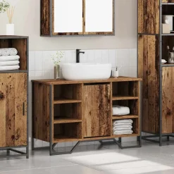 vidaXL Gabinete de Lavabo para Baño 91 x 35 x 60 cm Madera vieja Discount