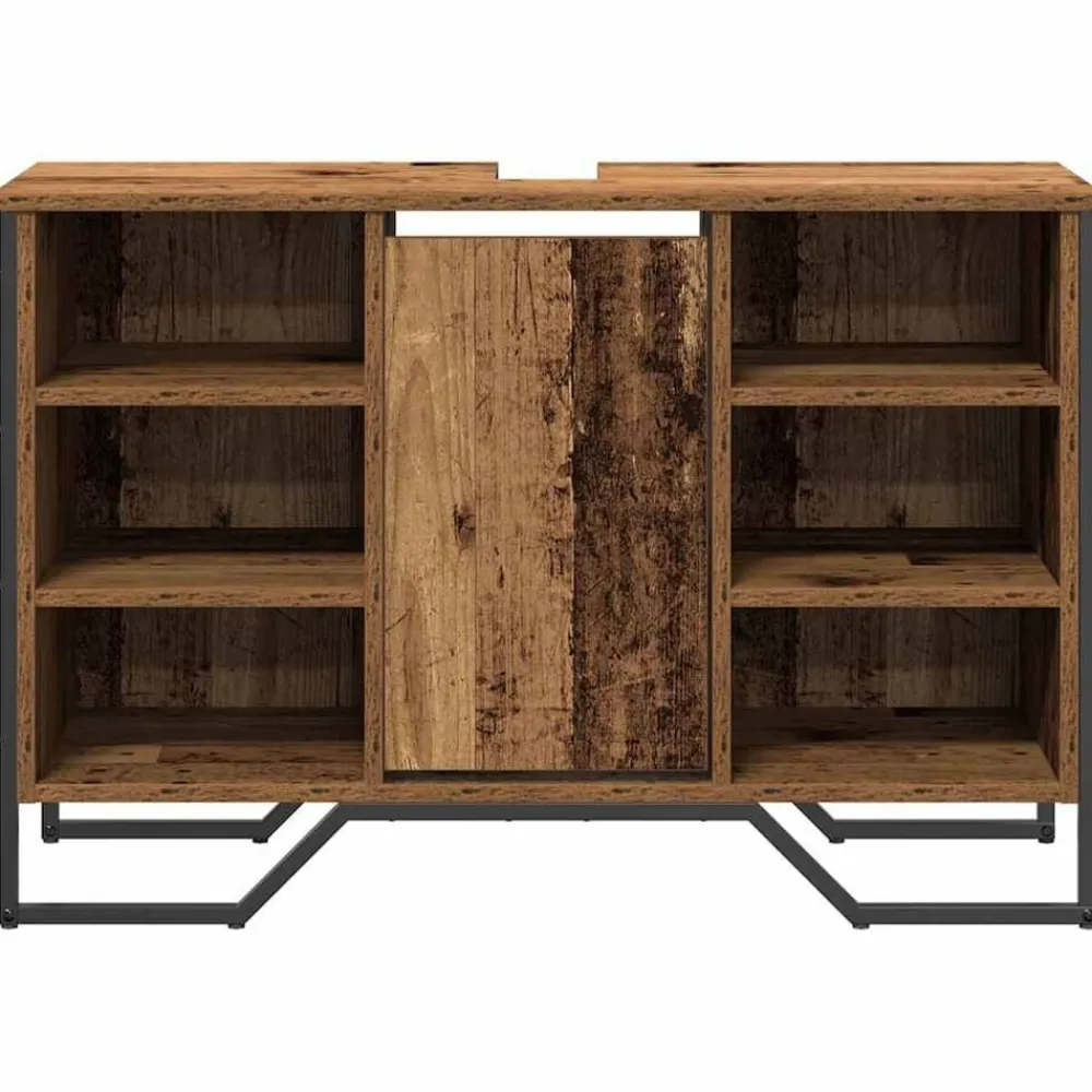 vidaXL Gabinete de Lavabo para Baño 91 x 35 x 60 cm Madera vieja Discount